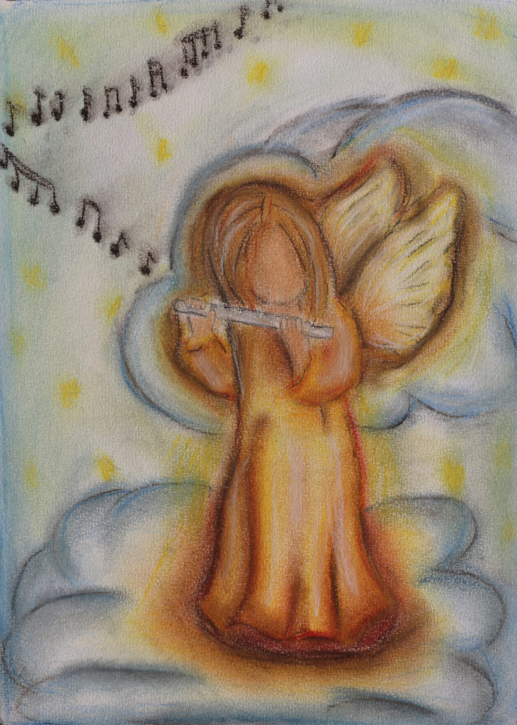 Engel mit Querflöte